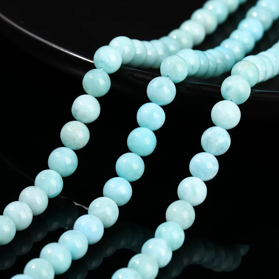 Larimar Perle, Naturstein, Runde Spacer, Unisex - Bild 3