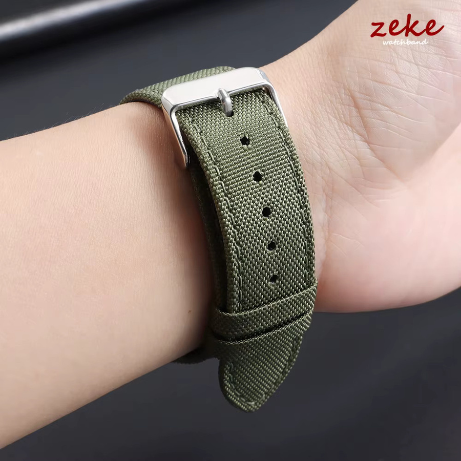 crazyband Uhrenarmband Nylon-Canvas, 20 mm, 22 mm, Herren, ArmyGreen - Bild 2