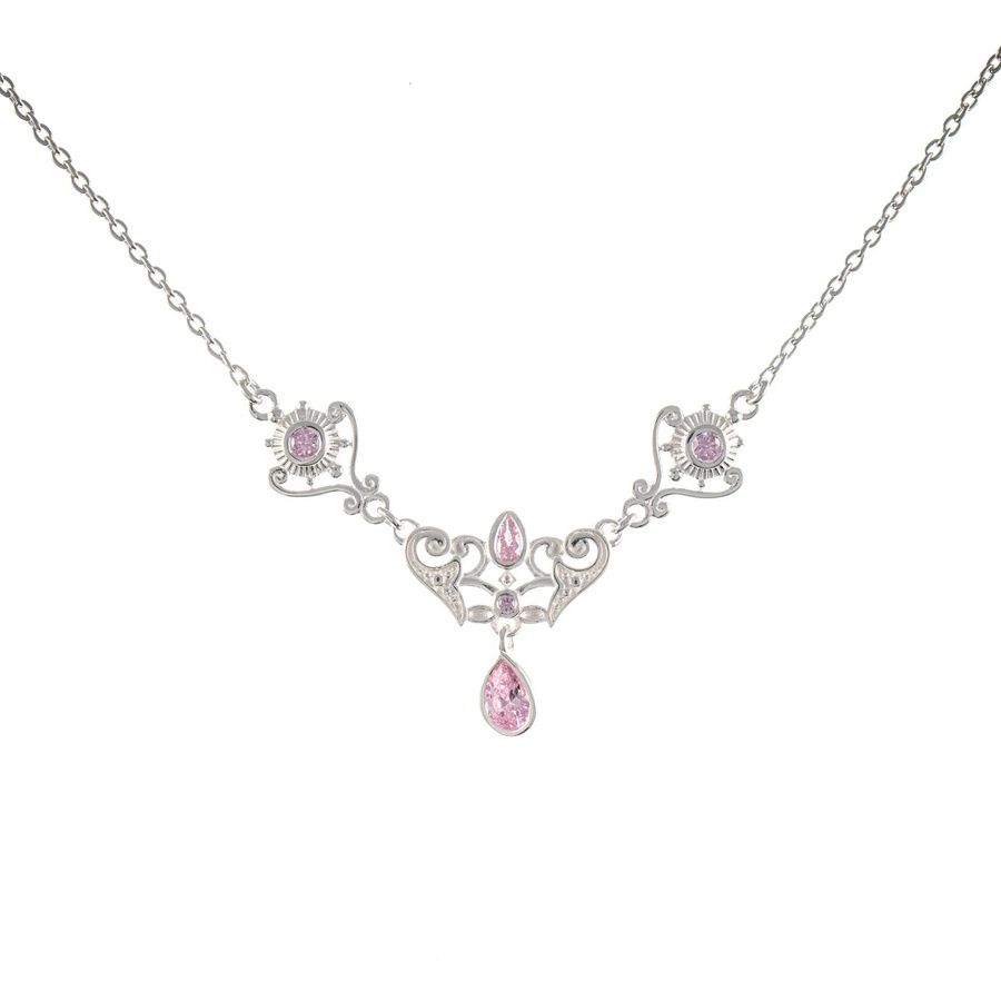 Collier 925 Silber, Zirkonia rosa, Damen - Bild 1