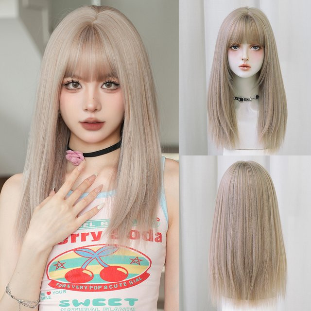 7JHH WIGS Perücke, aschblond, schulterlang, Damen - Bild 1