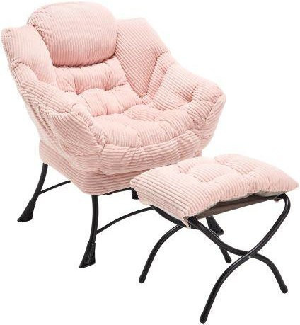 MUVOE Eck-Sessel in Rosa mit verstellbarer Fußstütze, Armlehnen und Seitentaschen - Bild 1
