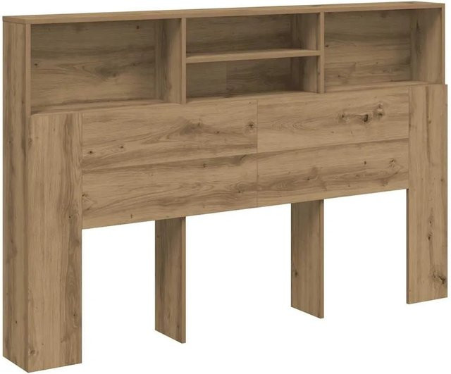 vidaXL Kopfteil mit integriertem Regal in Artisan-Eiche, Farbe Braun, B: 160 cm, T: 19 cm, H: 103,5 cm - Bild 1