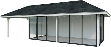 PALMAKO Pavillon Bianca aus lackiertem Fichtenholz in Weiss, B/T/H: 960 x 384 x 319 cm - Bild 1