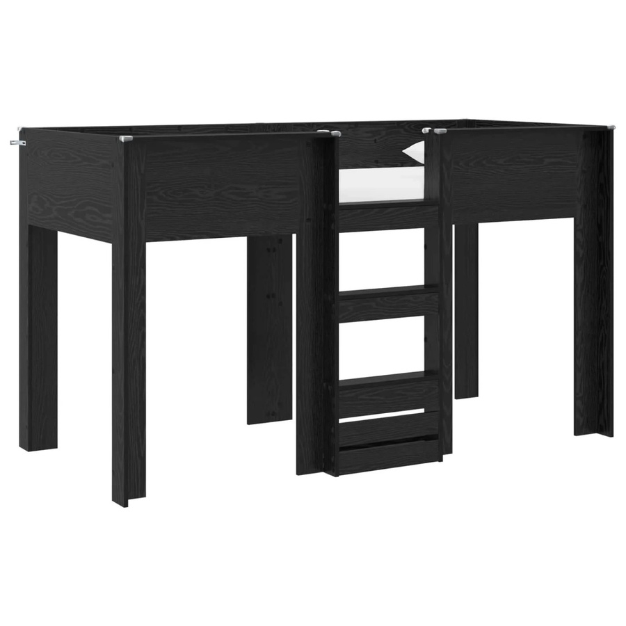 vidaXL Etagenbett für Kinder in Schwarz und Eichen-Optik aus Holzwerkstoff, B/T/H: 75 x 190 cm - Bild 2