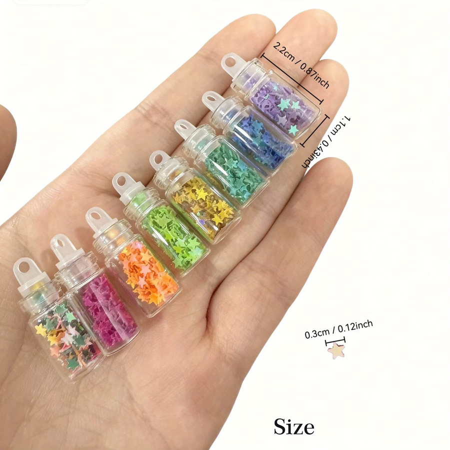 Glas-Anhänger-Charm, Stern, Bunt, Multicolor - Bild 2