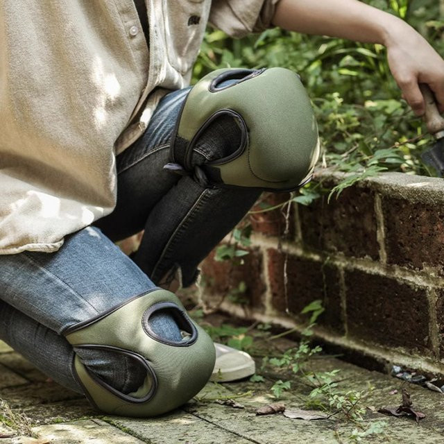 Elastische Knieschoner aus Schaumstoff in Grün für Gartenarbeit und Landschaftsbau - Bild 1