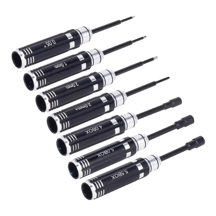 MALOM RC Schraubendreher-Set, Zubehör, 7-teiliges Set, Metall, Schwarz - Bild 3