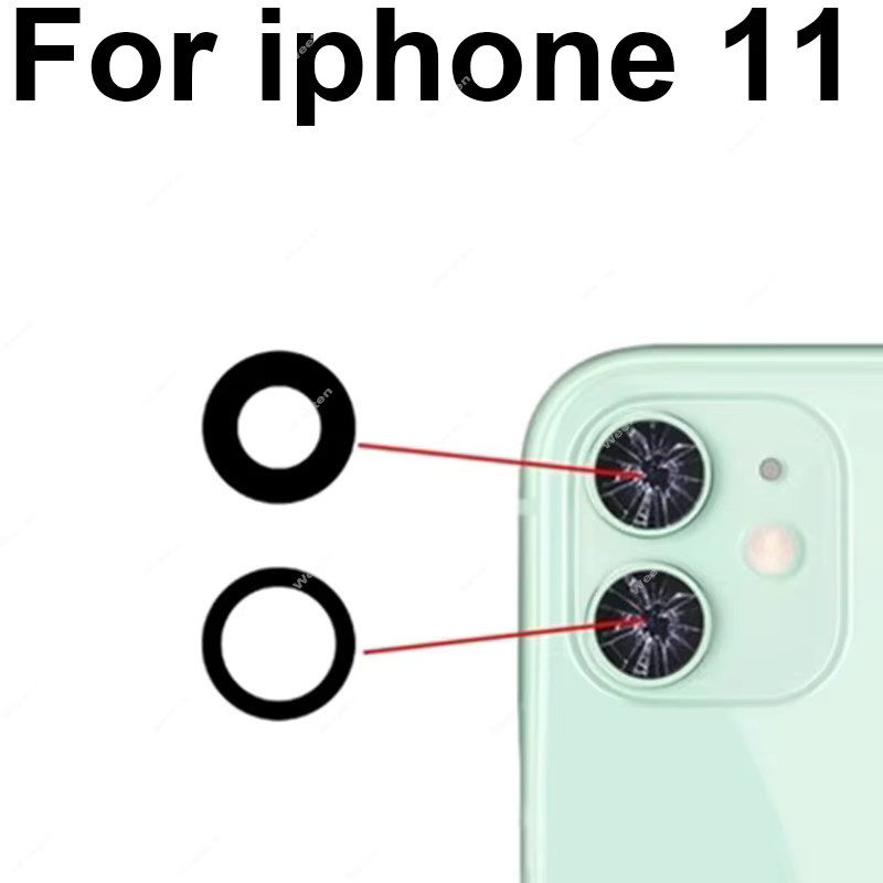 Ersatz-Objektivglas für die Rückfahrkamera von Apple iPhone 11 12 13 14 15 Pro Max Mini Plus inklusive selbstklebendem Aufkleber - Bild 2