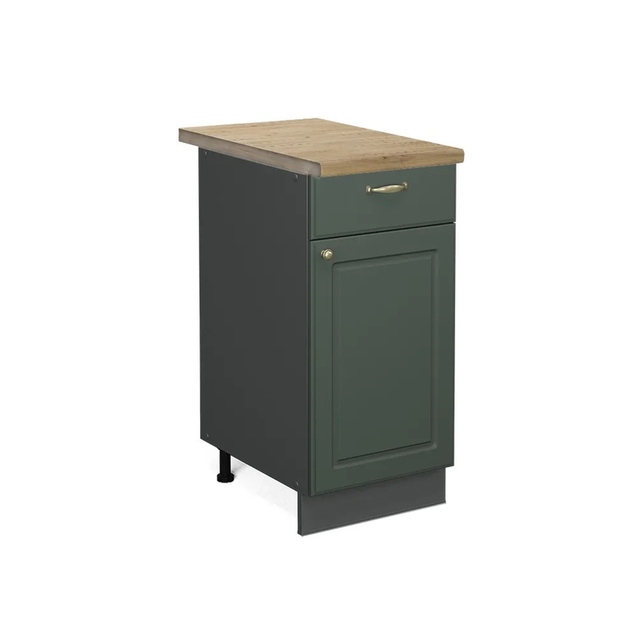 Vicco Küchenunterschrank Fame-Line Landhaus Stil in Grün-Gold und Anthrazit mit Eiche Optik, B: 40 cm, H: 82 cm, T: 60 cm - Bild 2