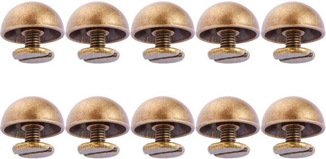 Rainbow Rain Metallnägel für Lederhandwerk in Bronze, Pilzkopf Rundkopfschrauben für Kleidung, Taschen und Schuhe, Durchmesser: 16 mm - Bild 1