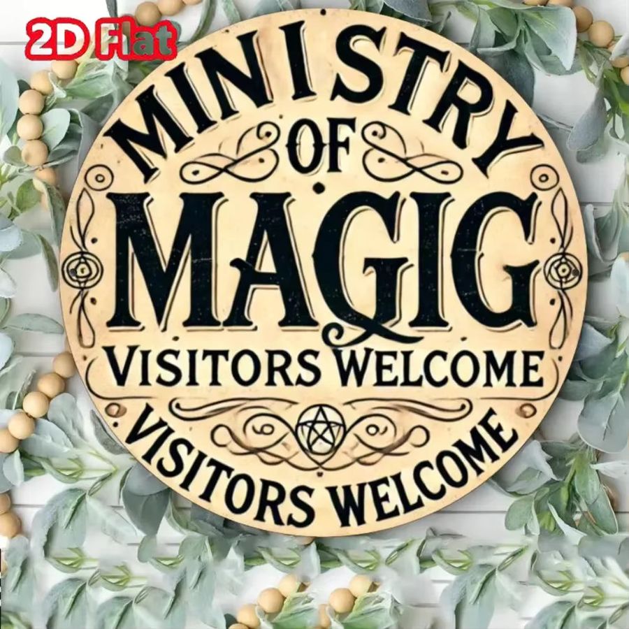 HELLOYOUNG Vintage-Metallschild Ministry Of Magic Dekoration aus Eisen, B/H: 20 x 20 cm - Bild 4