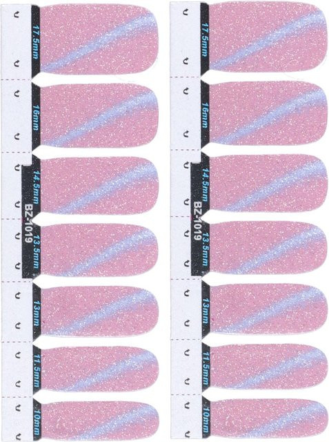 Koogeelife Nagellackstreifen, 14 Stück, pink, schimmernd, Unisex - Bild 1