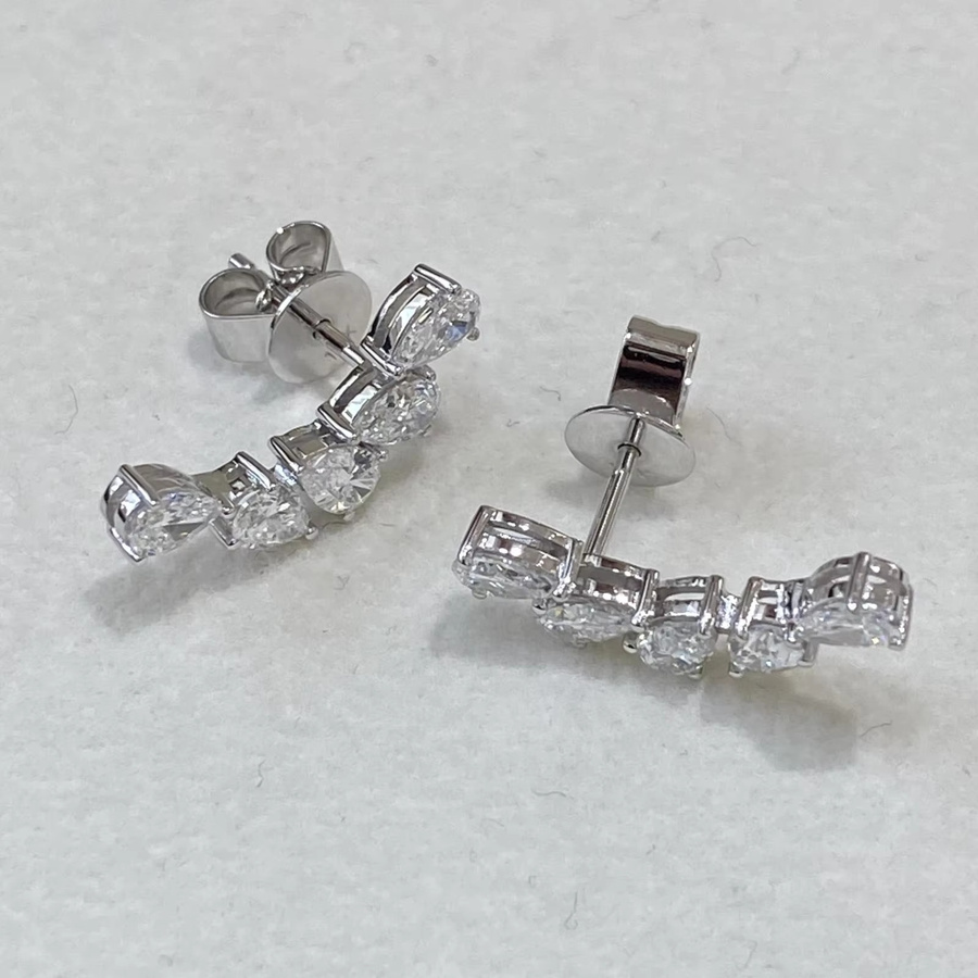 WDT.GEMS Climber Ohrringe, 950 Platin, Diamant, Damen - Bild 2