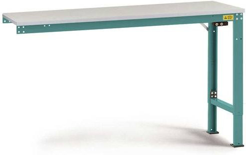 Manuflex LU8026.5021 ESD Universal Spezial Anbautisch mit Kunststoffplatte, blau/mehrfarbig, B/T/H: 125 x 60 x 72,8-102,8 cm - Bild 1
