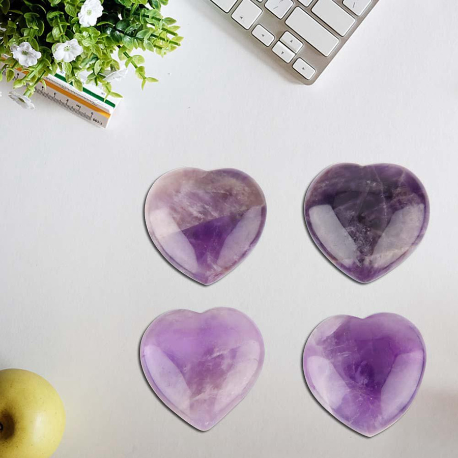 Shoemst Amethyst Naturkristall in Herzform, lila Edelstein für deine Heimdeko - Bild 5