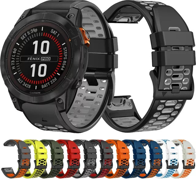 QuickFit Uhrenarmband Silikon, Schwarz, Unisex - Bild 1