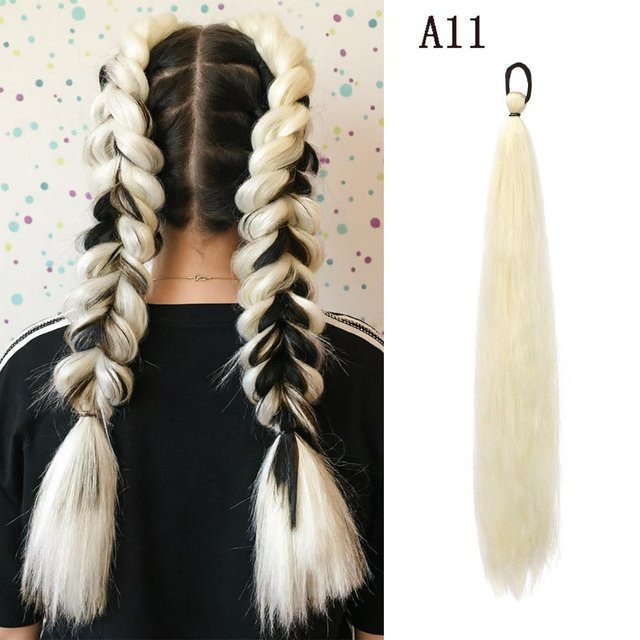 Pferdeschwanz-Haarteil Synthetisch, Geflochten, Beige, 26 Inches, Damen - Bild 1