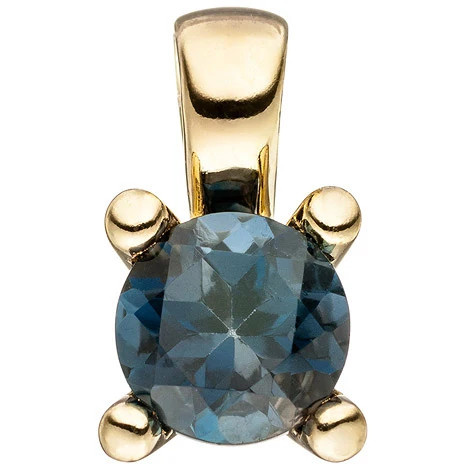 Colfem Anhänger 585 Gelbgold, Blautopas, Kristall, Unisex - Bild 1