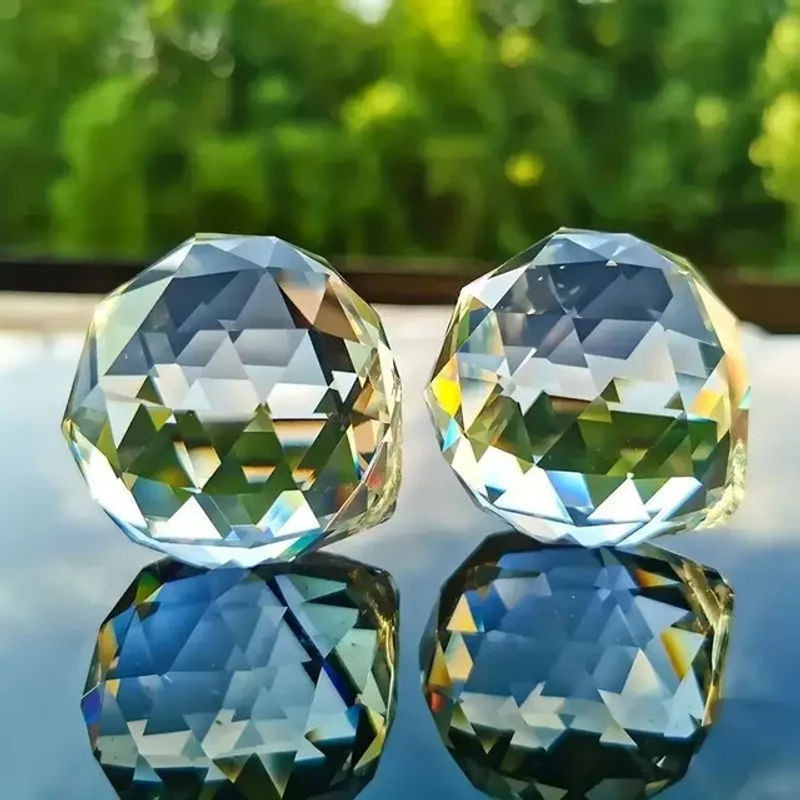 10 Stück transparente Kristallprisma-Sonnenfänger aus Glas in geometrischer Form zur Dekoration von Haus und Garten - Bild 1