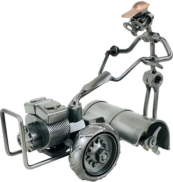 Hinz & Kunst Modelltraktor Einachstraktor aus Metall in Grau - Bild 1