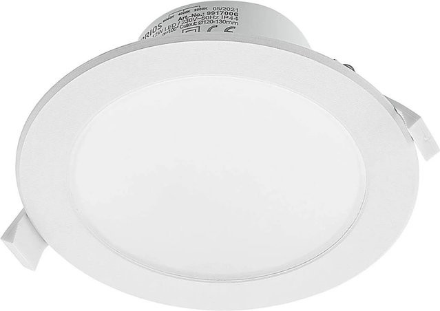 PRIOS LED Rida 9917006 Badezimmerleuchte aus Aluminium in Weiß, 1-flammig, rund, IP44 - Bild 1