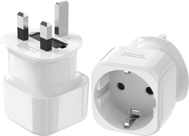 HITRENDS UK-Reiseadapter EU-auf-UK-Stecker in Weiß - Bild 1