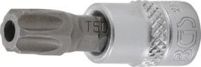 BGS Bit-Einsatz T-Profil TX T50 mit Bohrung, Antrieb Innenvierkant 6,3 mm (1/4 Zoll), silber - Bild 1