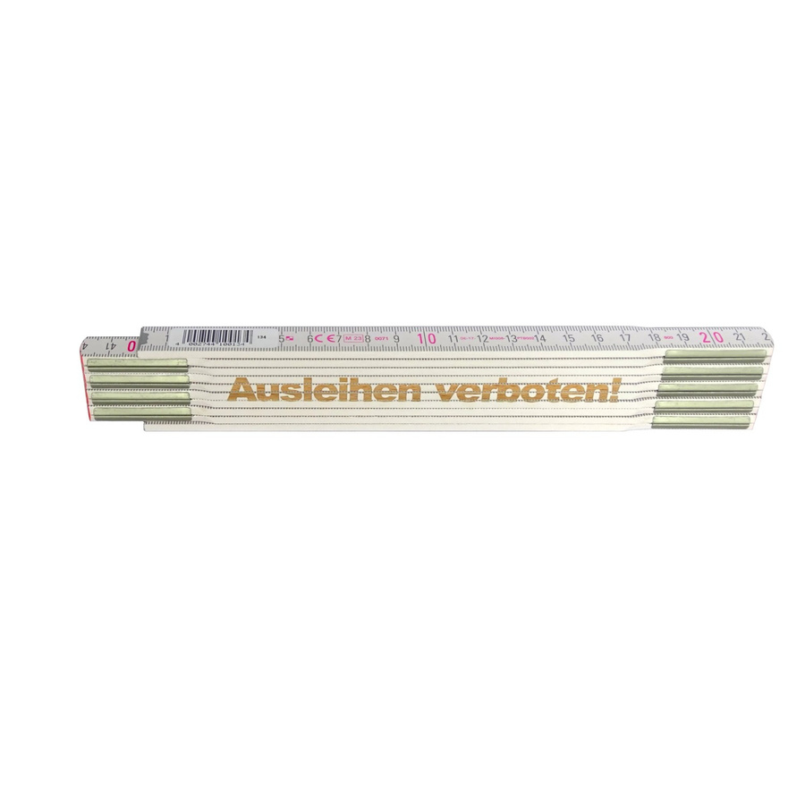 Stabila Zollstock aus Holz mit Lasergravur, Farbe: Weiß, Länge: 2 m - Bild 2