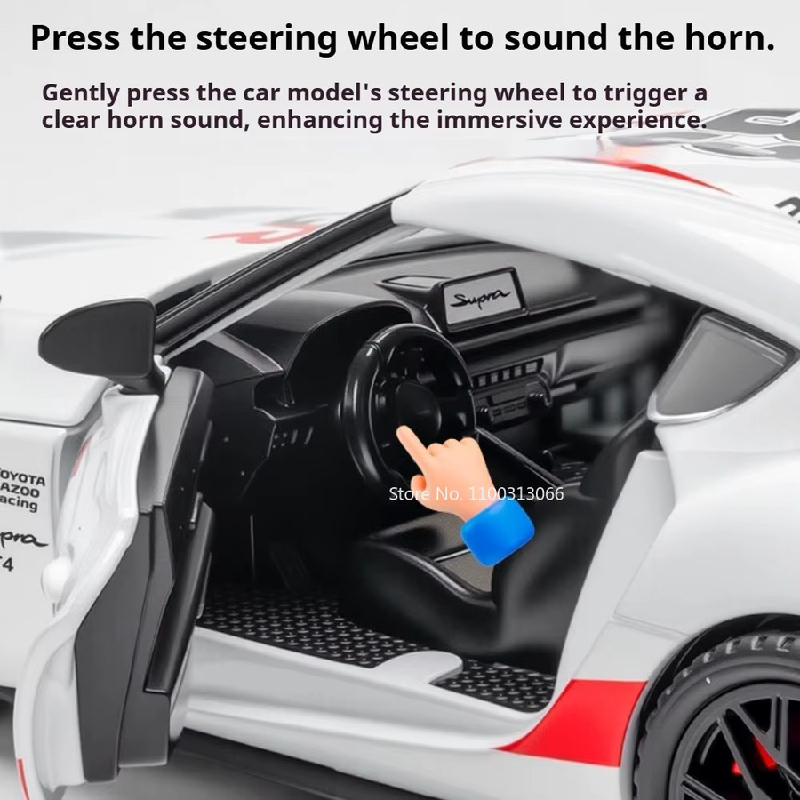 MAKEDA Supra GT4 GR86 Miniaturmodell, 1:32, mit Licht und Sound, Grau - Bild 4