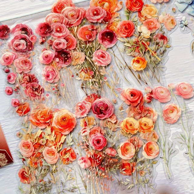 Journamm 120 Stück transparente PET-Blumenaufkleber in Multicolour für Scrapbooking und DIY-Dekoration - Bild 1