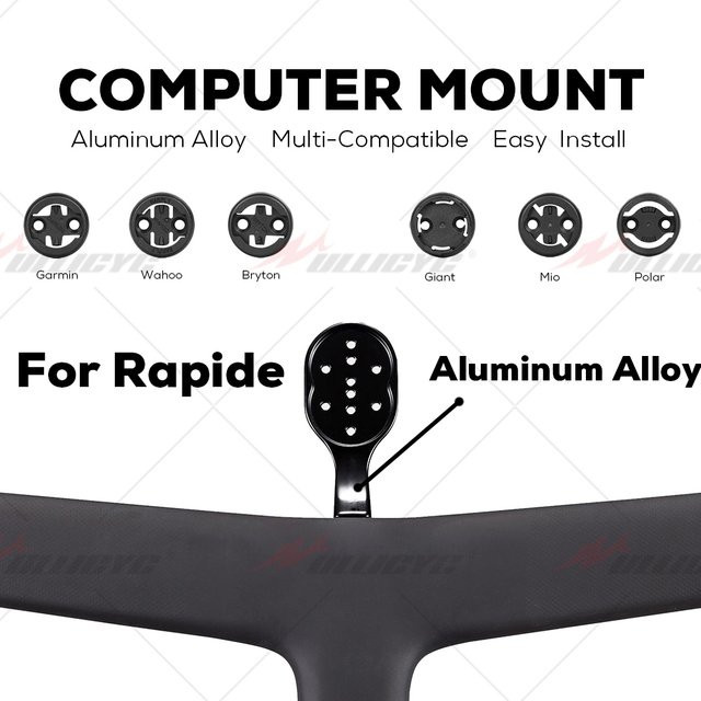 ULLICYC Fahrrad Computer Halterung aus Aluminiumlegierung für SL8/SL7 Out Vorne in Schwarz zur Montage von Garmin, GoPro, Bryton und Wahoo inklusive GPS-Halterung - Bild 1