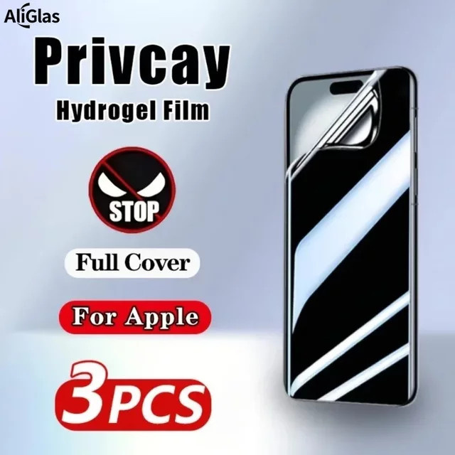 SnakeGlass 3er-Pack Hochauflösende Sichtschutz-Hydrogelfolie für iPhone 16 15 17 14 13 12 11 Pro Max Plus Air XR XS in Transparent - Bild 1