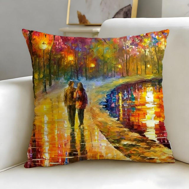 Kissenbezug von ZX Blanket mit Leonid Afremov Grafikdesign, quadratisch, Mehrfarbig, B/T/H: 30 x 30 x 1 cm - Bild 1