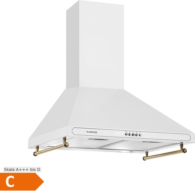 Klarstein Victoria Dunstabzugshaube im Retro-Design, Weiß, Breite: 60 cm, 630 m³/h, LED-Display - Bild 1