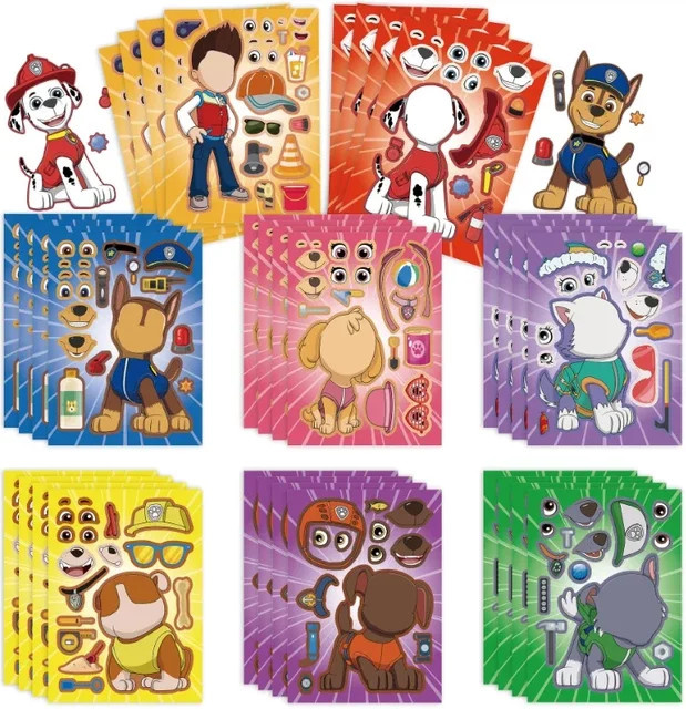 Paw Patrol Anime-Aufkleber-Puzzle-Heft, 8-teiliges Set - Bild 1