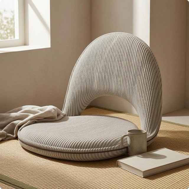 Klappbarer Bodenstuhl mit verstellbarer Rückenlehne und Polsterung von Binchi Outdoor Product in Grau - Bild 1