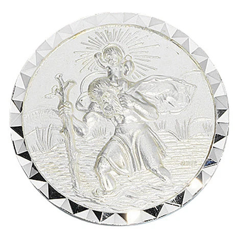 Colfem Autoplakette Schutzpatron Christopherus, 925 Sterling Silber, mattiert, Unisex - Bild 1
