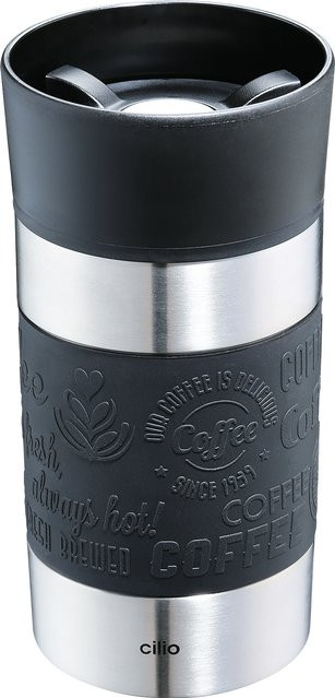 Isolierbecher Cilio VIAGGIO in Schwarz und Silber, 0,27 l - Bild 1