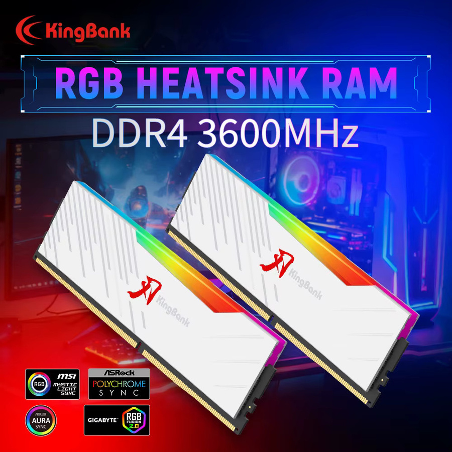 KingBank KRRW DDR4 3600MHz RGB RAM Kit Dual-Channel UDIMM Arbeitsspeicher für Gaming - Bild 4