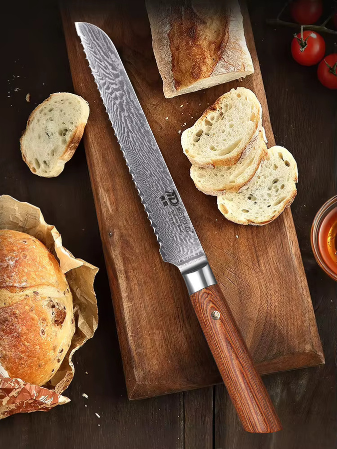 MOSTODOZO 7-Zoll Premium-Brotmesser mit Laserschnitt-Sägezahnung und ergonomischem Griff für Brot, Kuchen und Käse - Bild 7