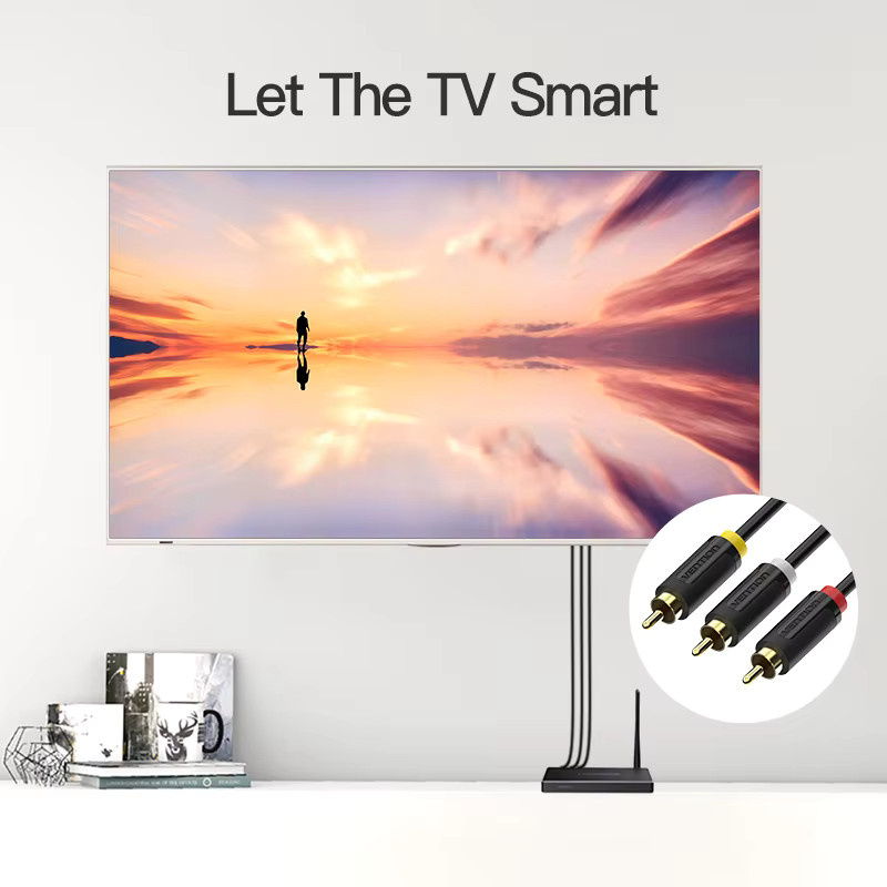 Vention RCA auf RCA AV-Kabel in Schwarz, vergoldete Audio-Video-Stecker für TV, DVD und Verstärker - Bild 2