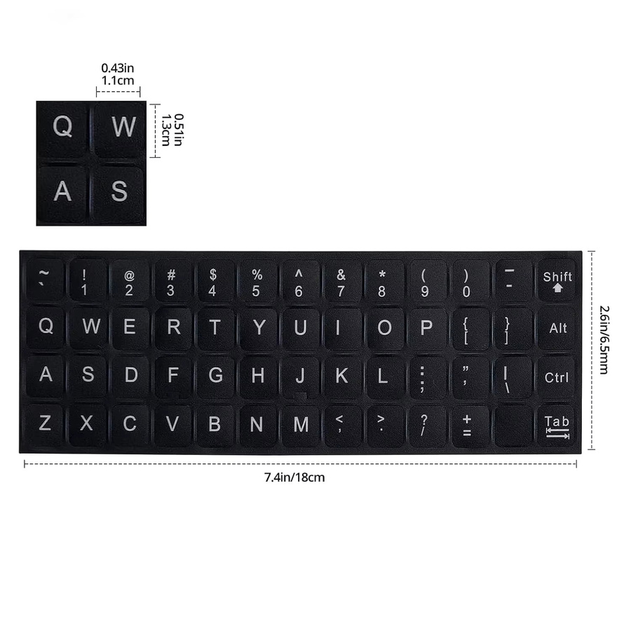 YSAGi Tastatur-Aufkleber in Schwarz als universelle Ersatz-Sticker für Koreanisch, Russisch, Englisch und Arabisch - Bild 4