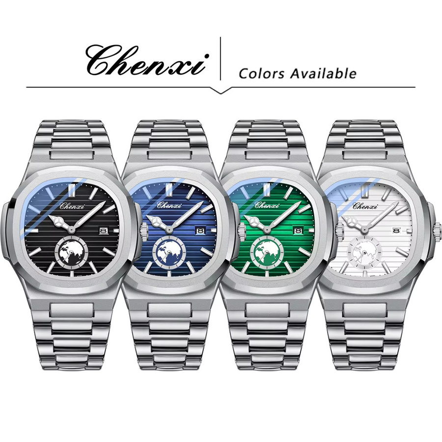 CHENXI Armbanduhr Edelstahl, Quarz, Blau, Herren - Bild 4