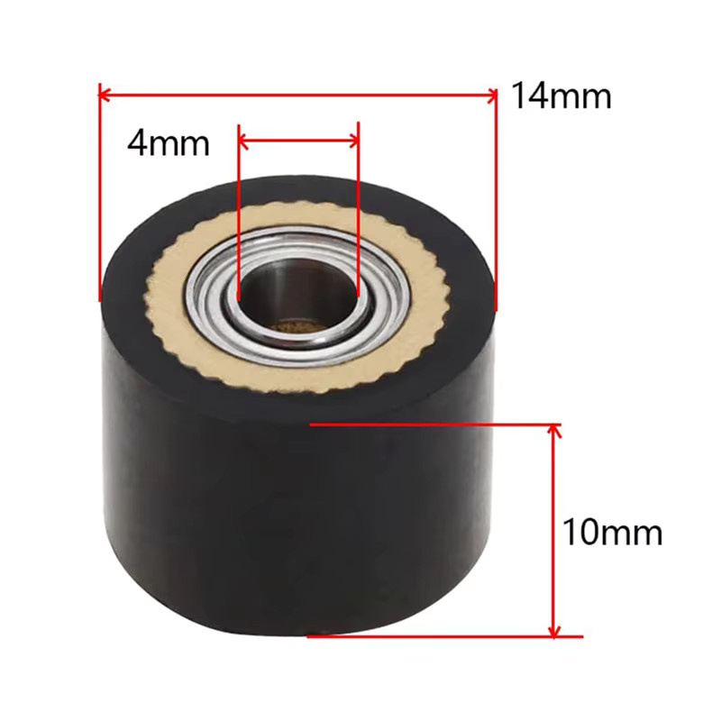 8er-Set Pinch Roller für Mimaki CG Serie Plotter Cutter, Farbe: Schwarz, Maße: B: 4 mm, H: 10 mm, T: 14 mm - Bild 3
