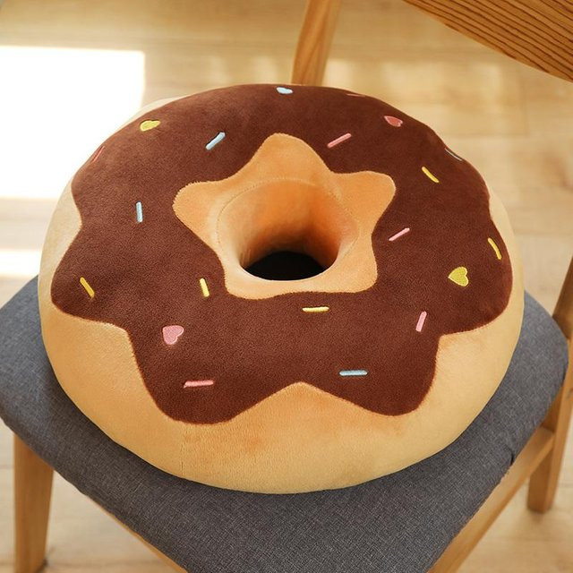 Yiran Health & Beauty Kawaii Cartoon Krapfen Plüsch Kissen, Plüsch / Textil, 42cm - Bild 1