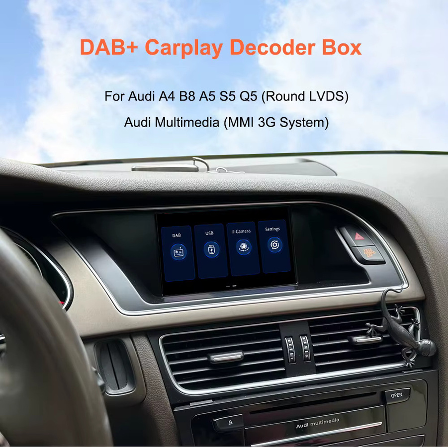 Bonroad DAB+ CarPlay und Android Auto Nachrüstmodul für Audi MMI 3G A4 B8 A5 S4 S5 Q5 2009-2015 mit Airplay und Mirror Link in Schwarz - Bild 4
