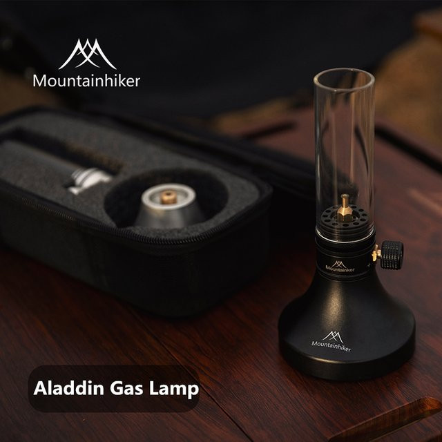 Mountainhiker Camping-Lampe mit Gastank in Schwarz und Transparent für Outdoor-Aktivitäten - Bild 1
