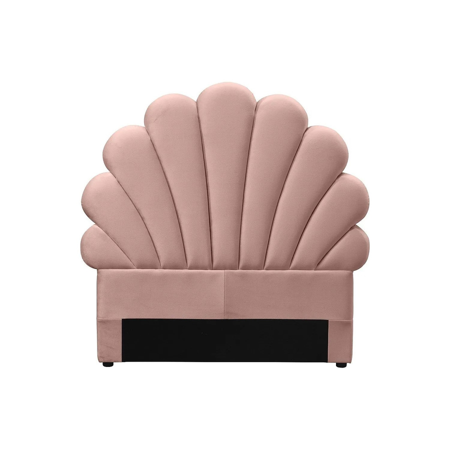 Vente-unique Bettkopfteil Moana in Puderrosa aus Samt im Art Deco Design, Breite: 117 cm - Bild 2