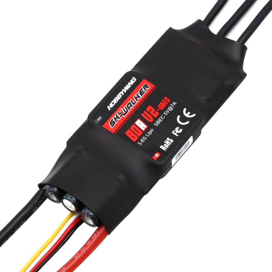 Hobbywing Skywalker V2 Brushless ESC Regler mit BEC/UBEC für RC Quadcopter und Hubschrauber, Schwarz - Bild 3