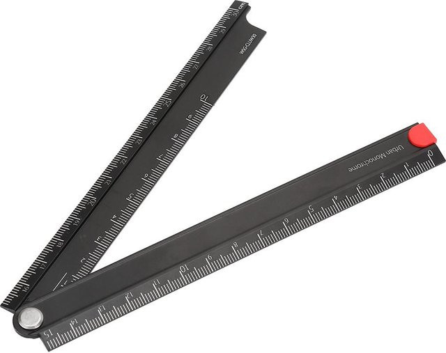 Klappbares Lineal aus Aluminiumlegierung von Kkmoon in Schwarz, 30 cm - Bild 1